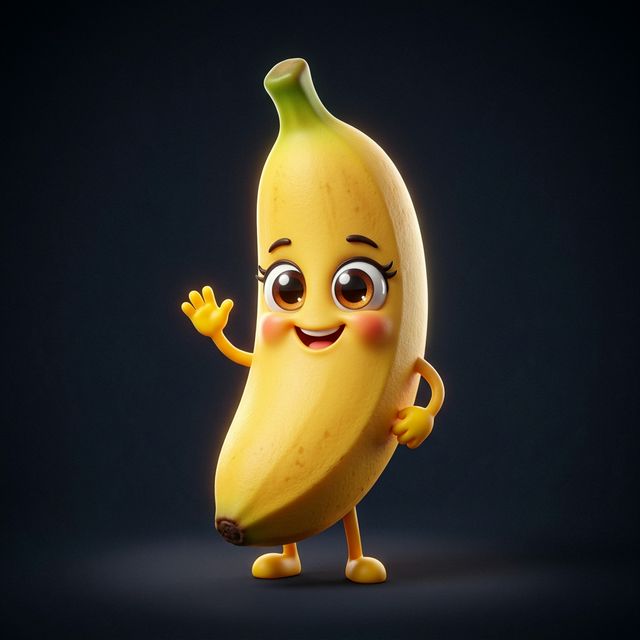 Милый банан маскот